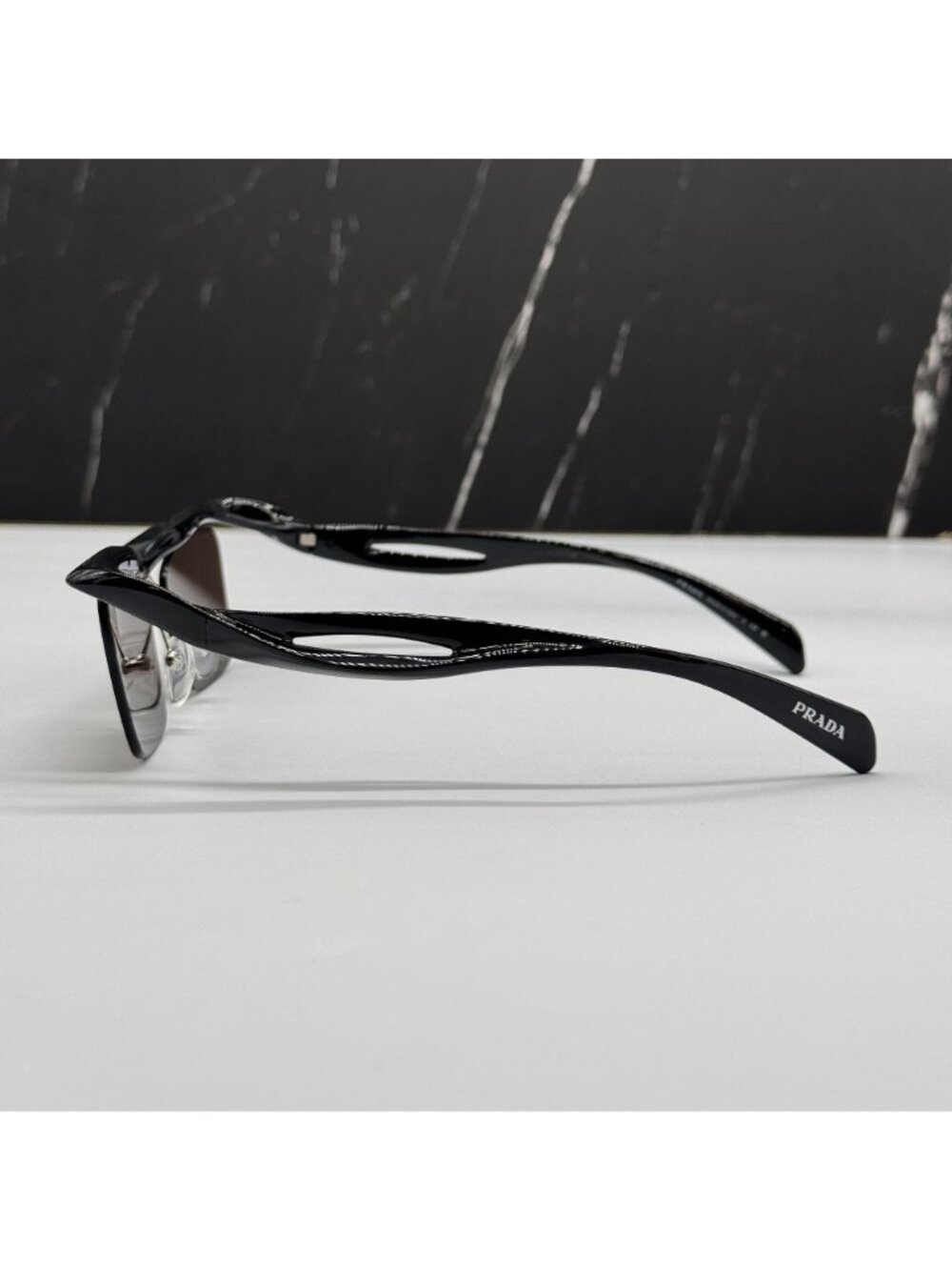 NEW PRADA PRA15S 1AB8C1 SUNGLASSES PR A15S 1AB8C1 SQUARE BLACK UNISEX SPR A15S - Picture 10 of 13